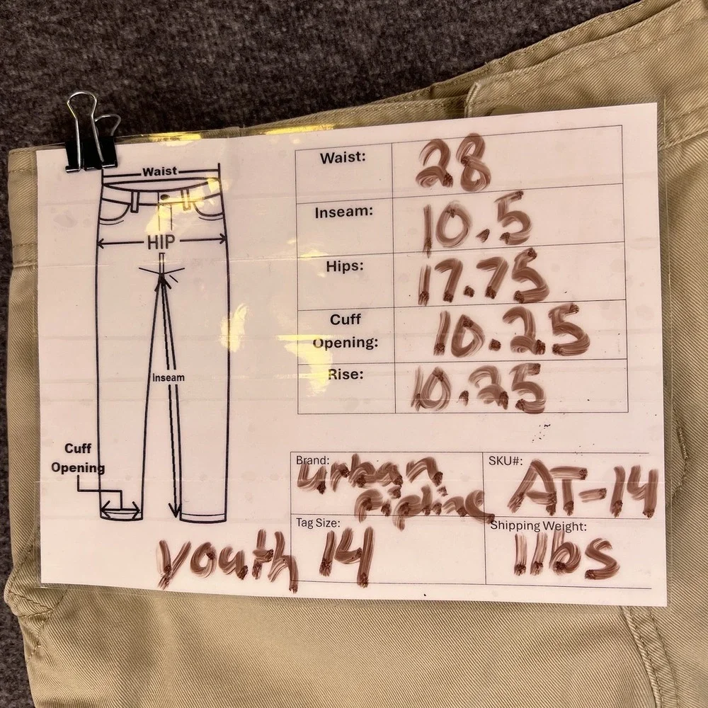 Urban Pipeline Cargo Shorts Youth 14 Tan Utility Casual Multi-Pocket Twill 28x10